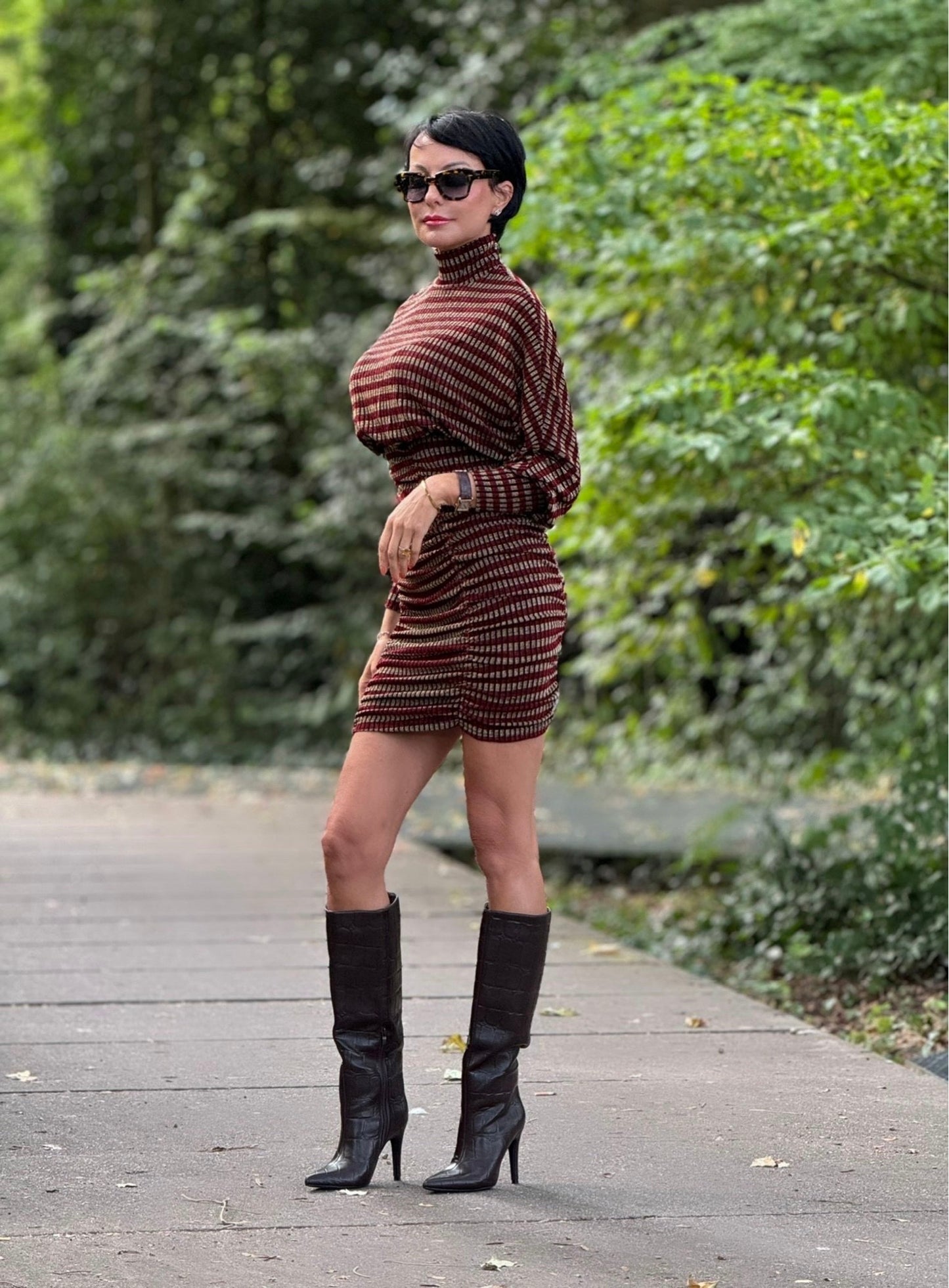 Dress Vivienne striped burgundy