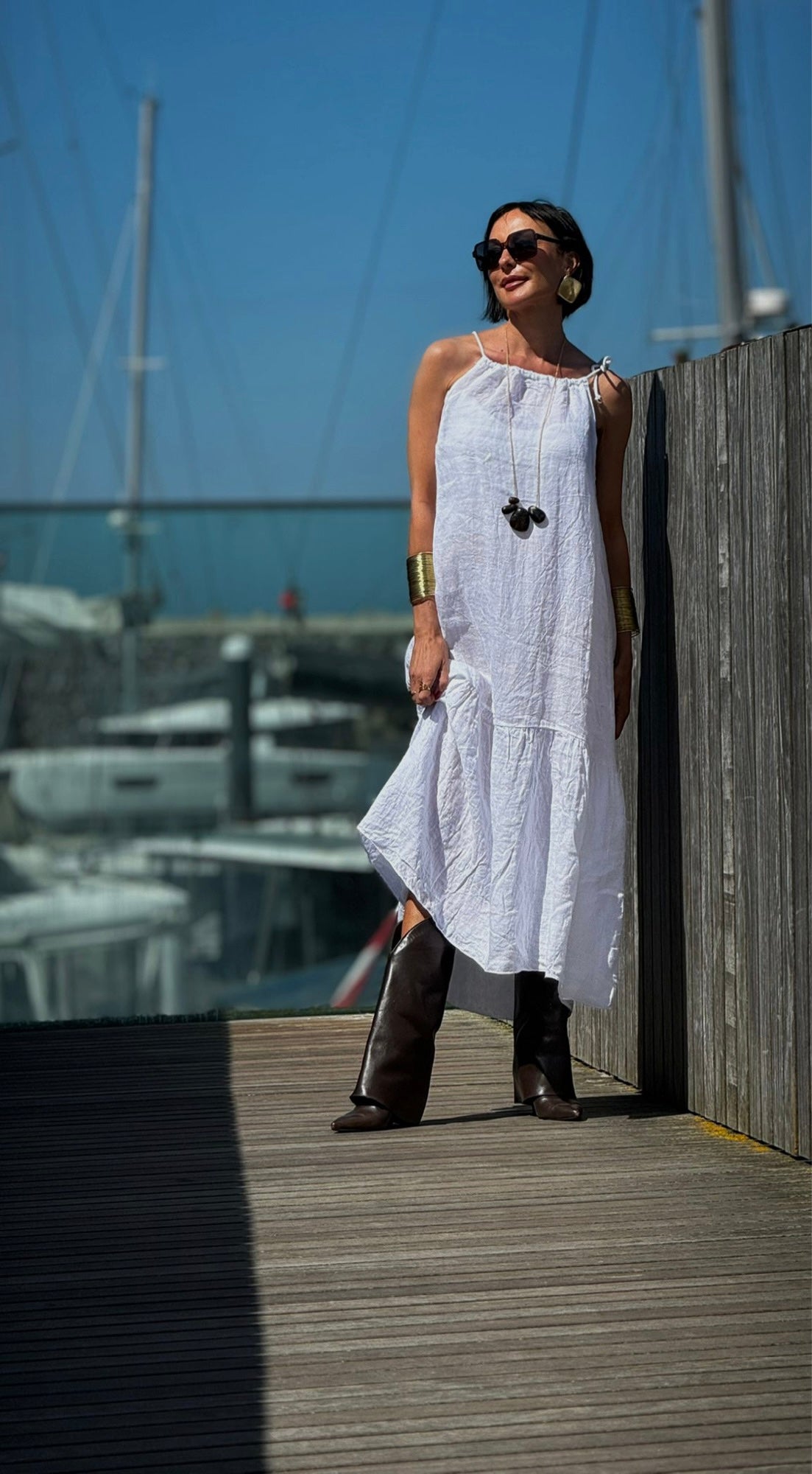 Dress Ina linnen white
