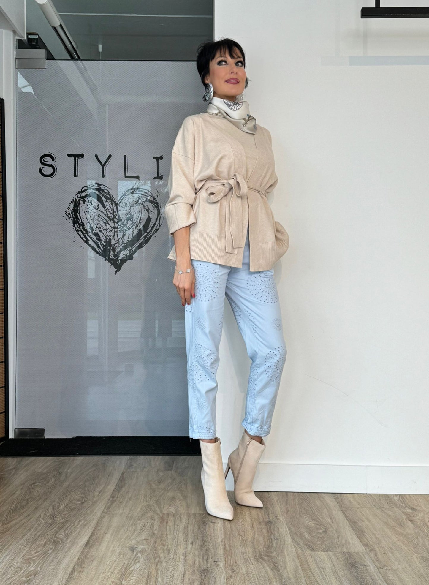 Pants broderie blue