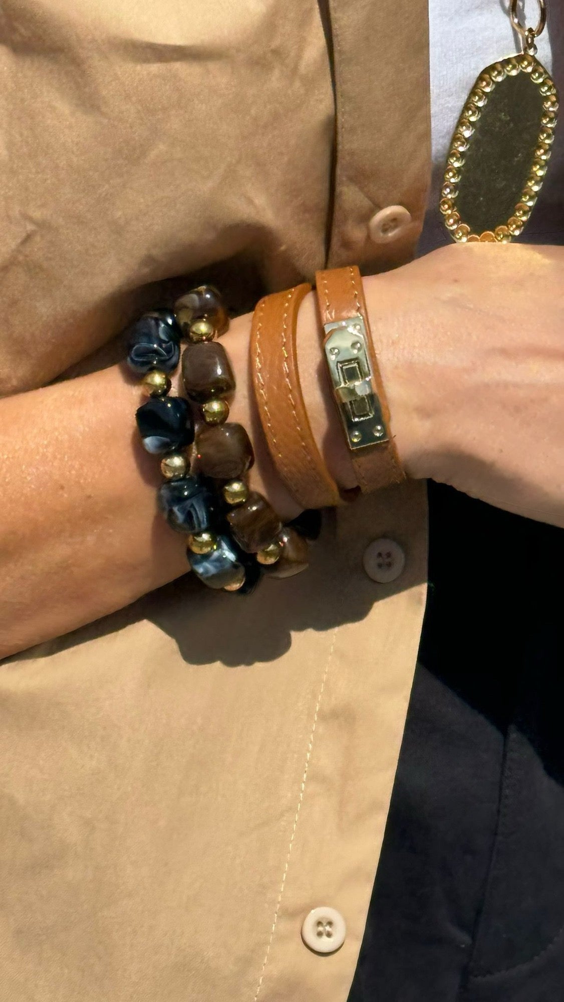 Bracelet bone marrone