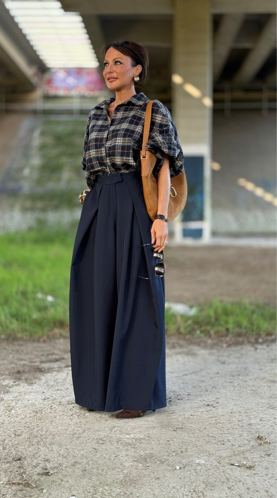 Blouse Tartan camel
