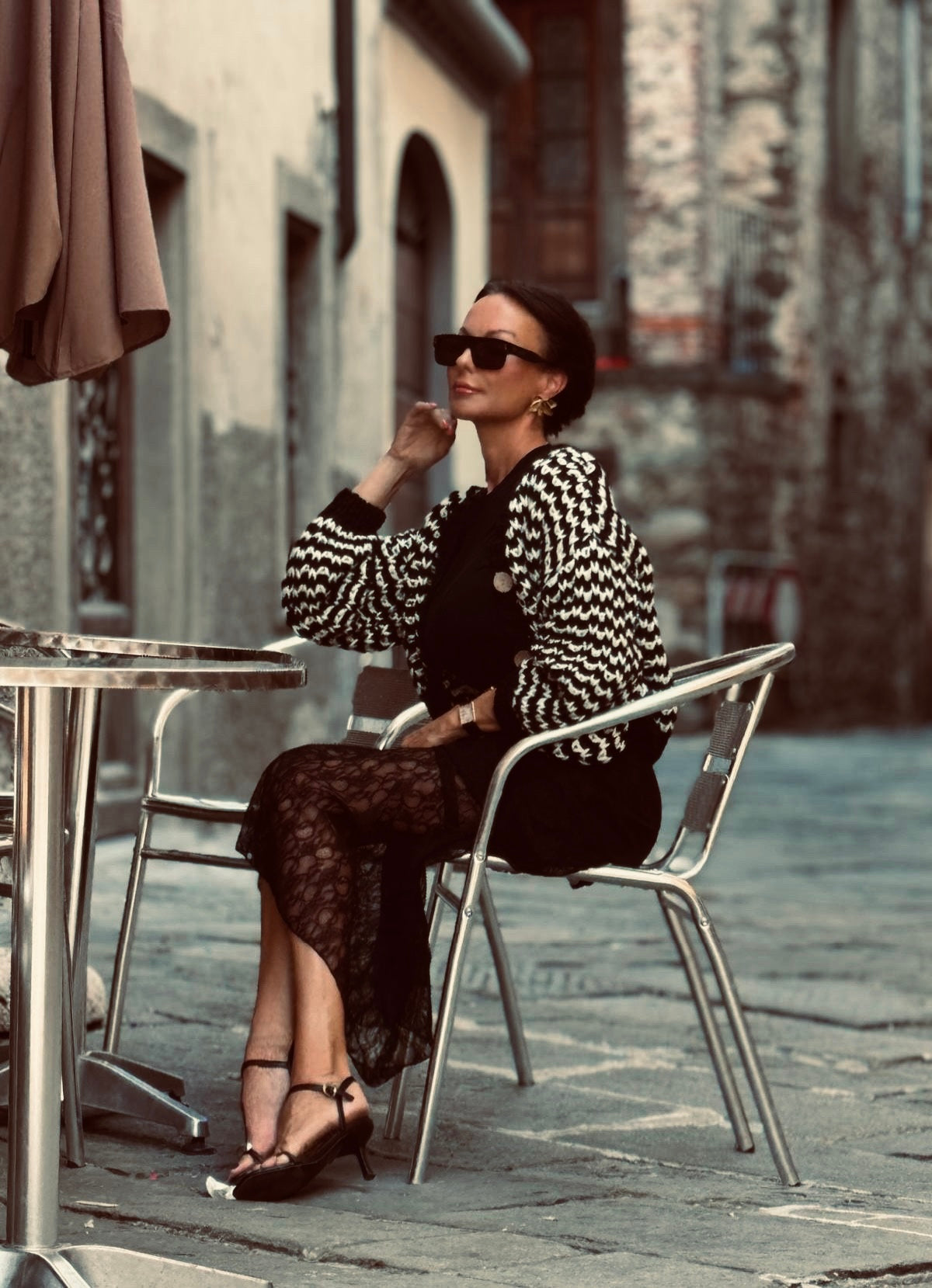 Cardigan Tawny BL/W