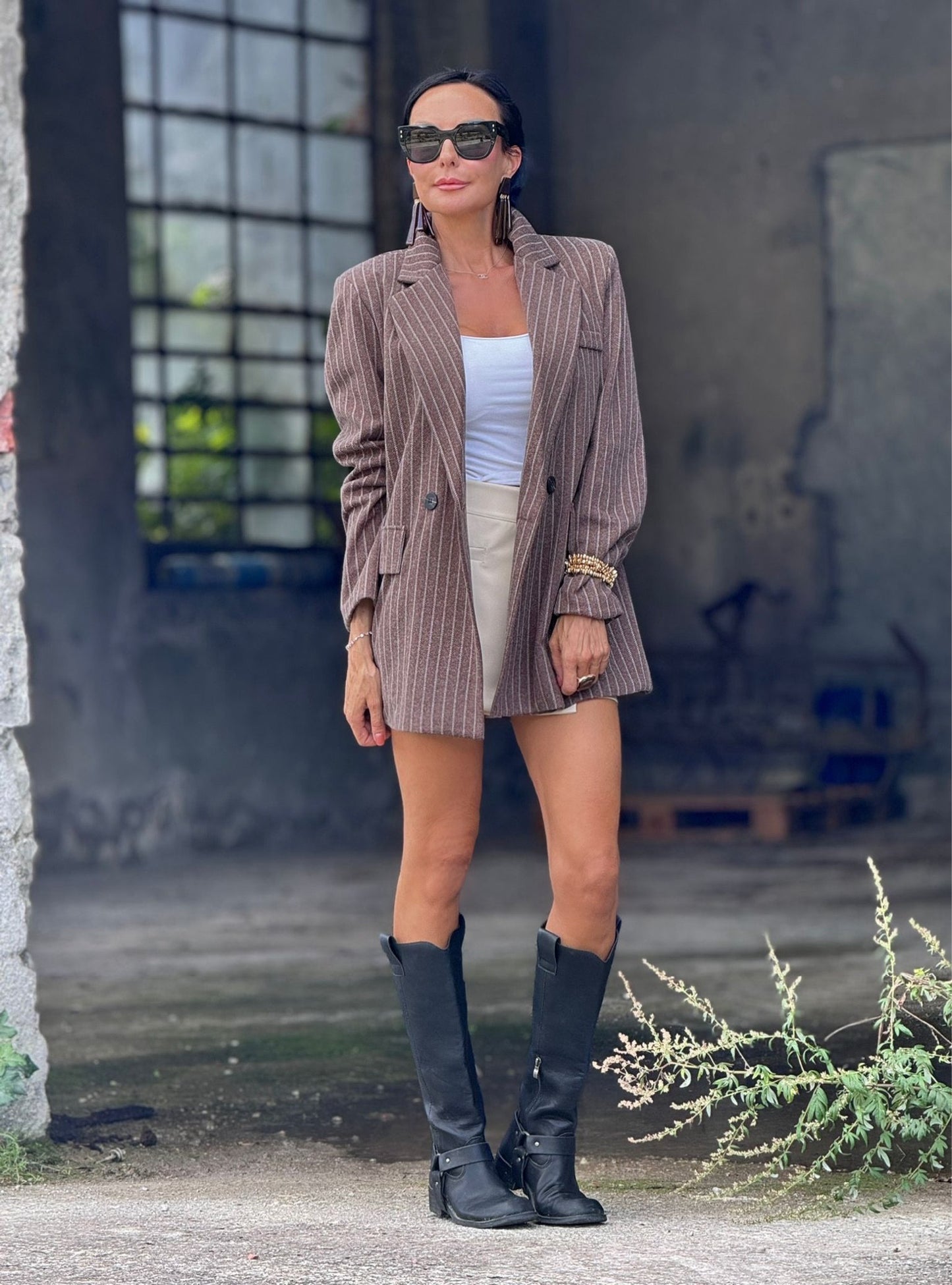Blazer Maris striped chocolate