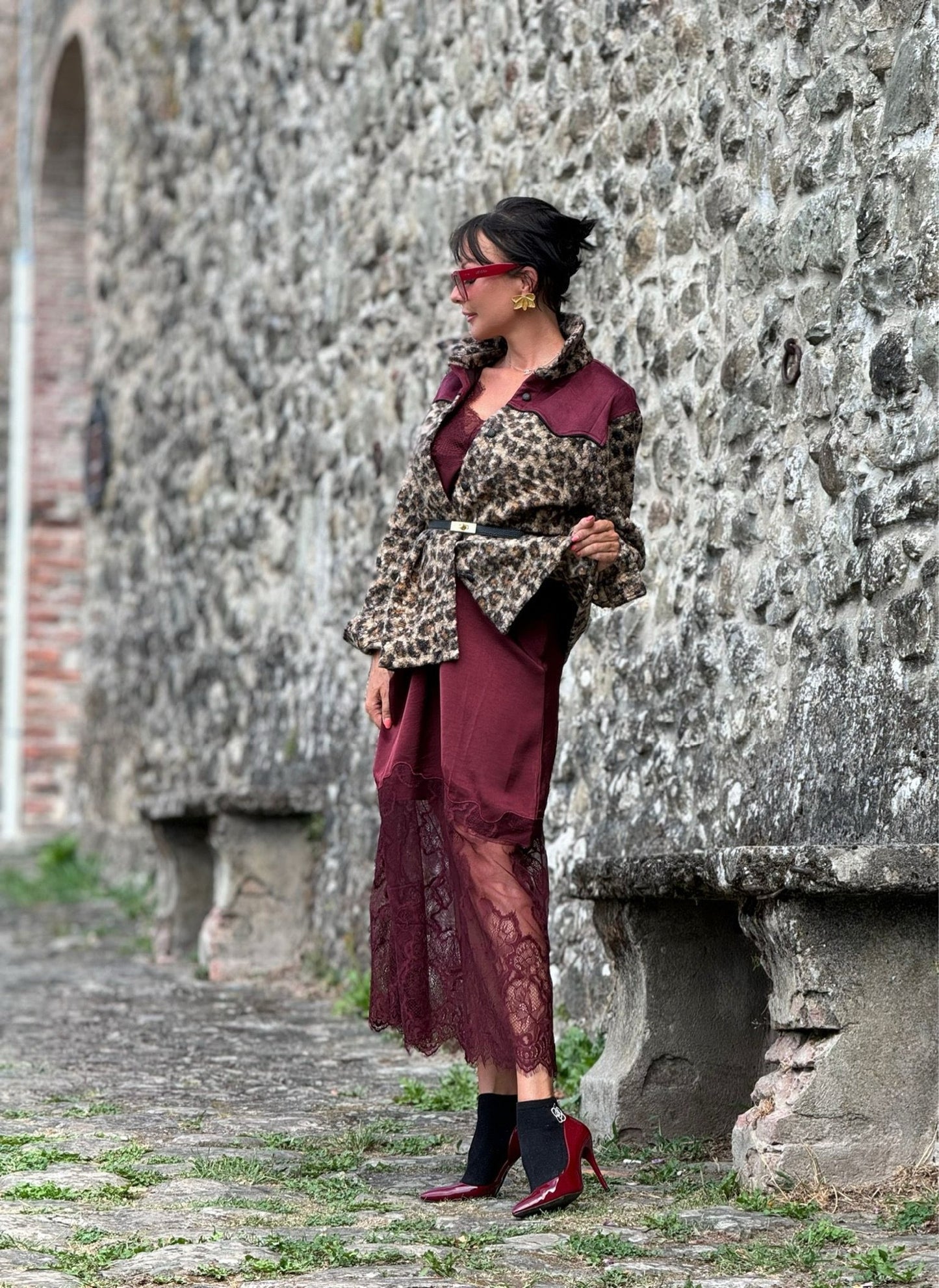 Jacket Hazel leo burgundy