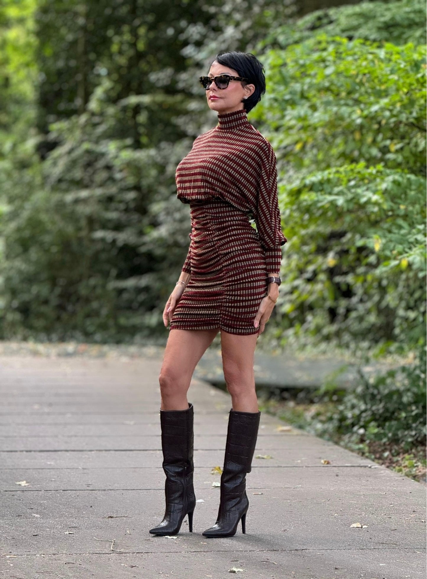 Dress Vivienne striped burgundy