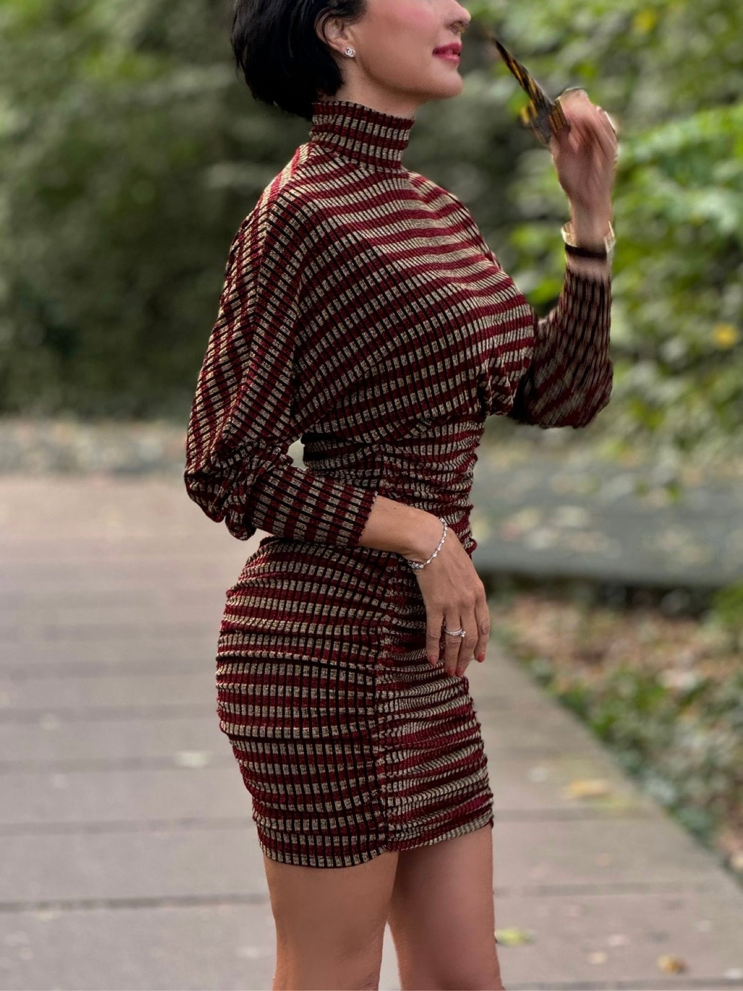 Dress Vivienne striped burgundy