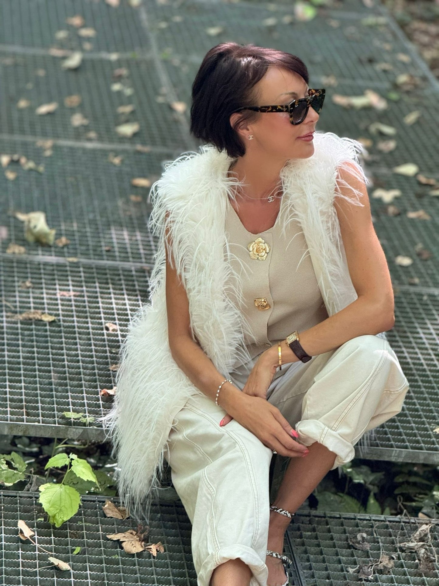 Jacket faux fur burro