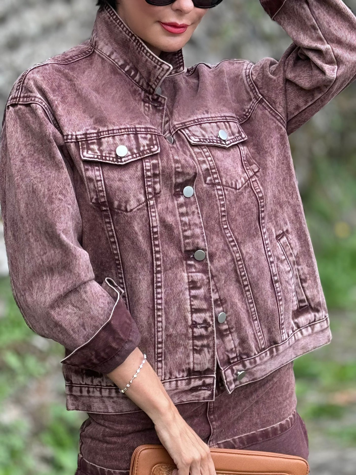 Jacket Alva burgundy jeans