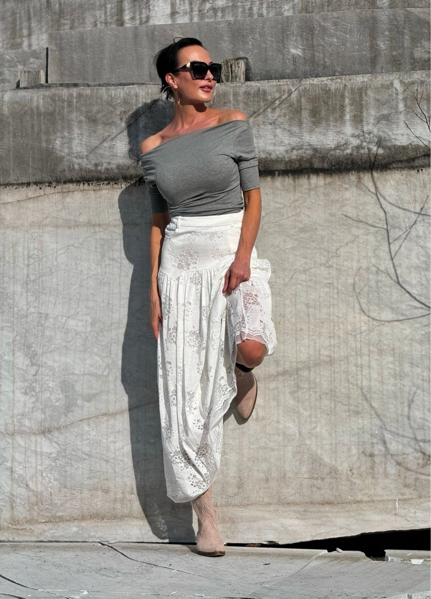 Skirt Siena white lace