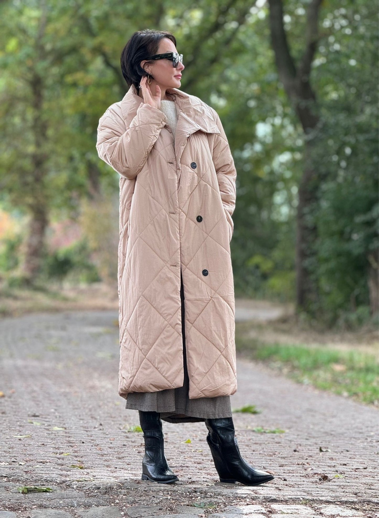 Coat puffer long sand
