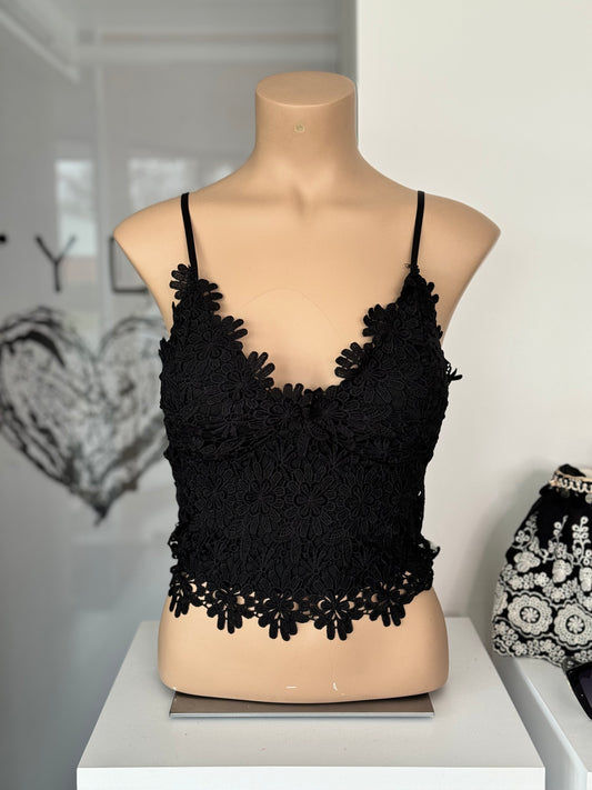 Top lace magritte nero