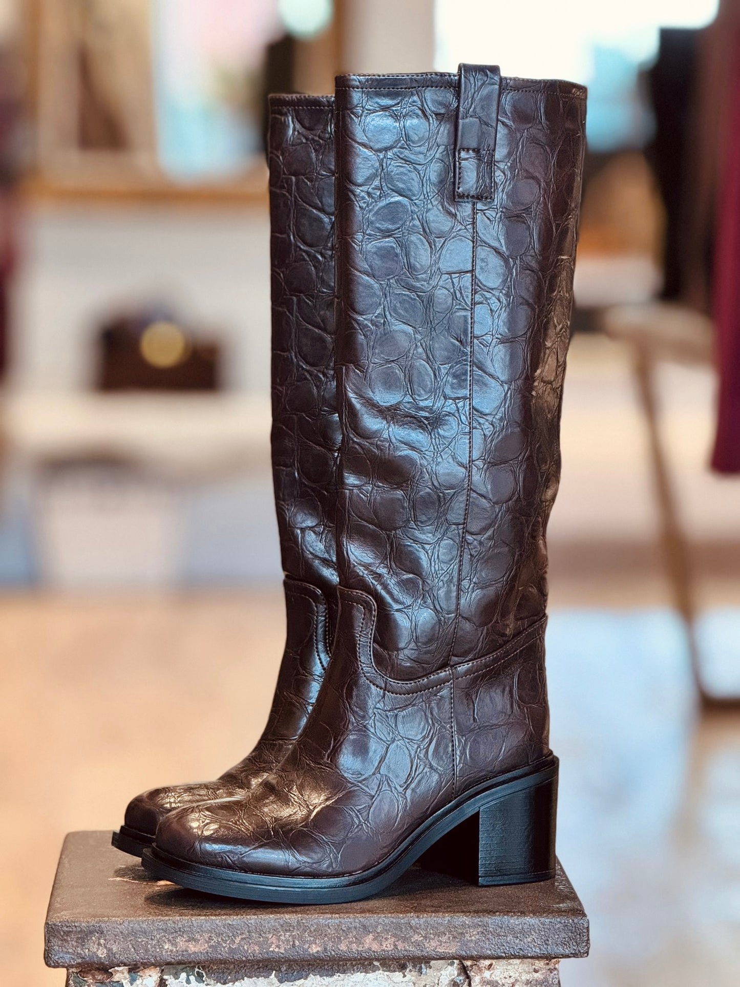 Boots Wynter croco brown