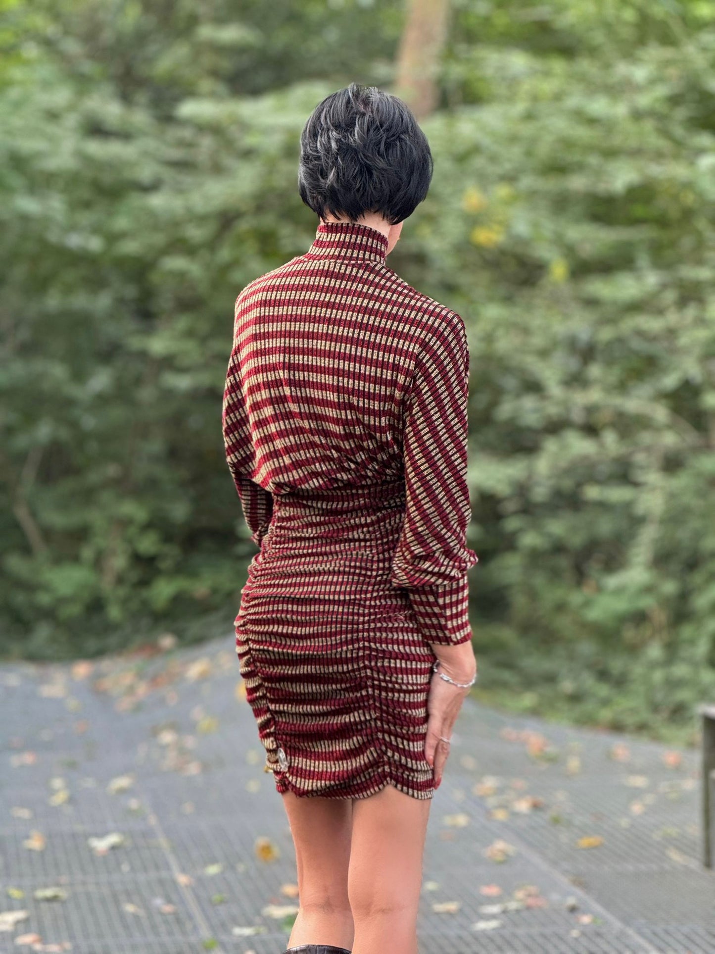 Dress Vivienne striped burgundy