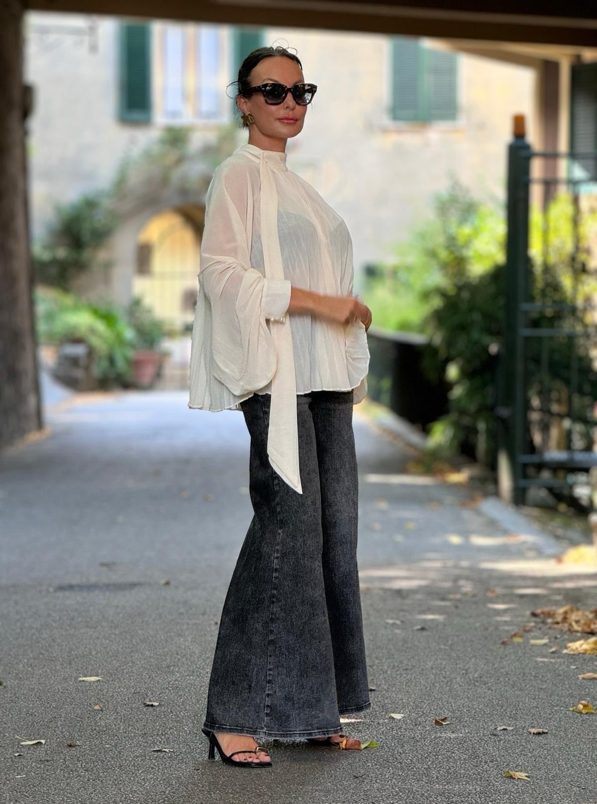 Blouse Mabel cream plissé