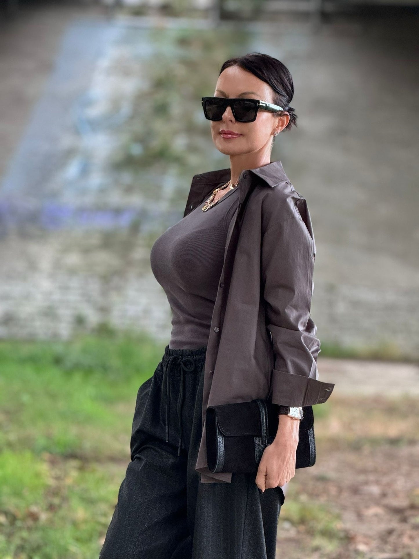 Blouse dark grey Celia