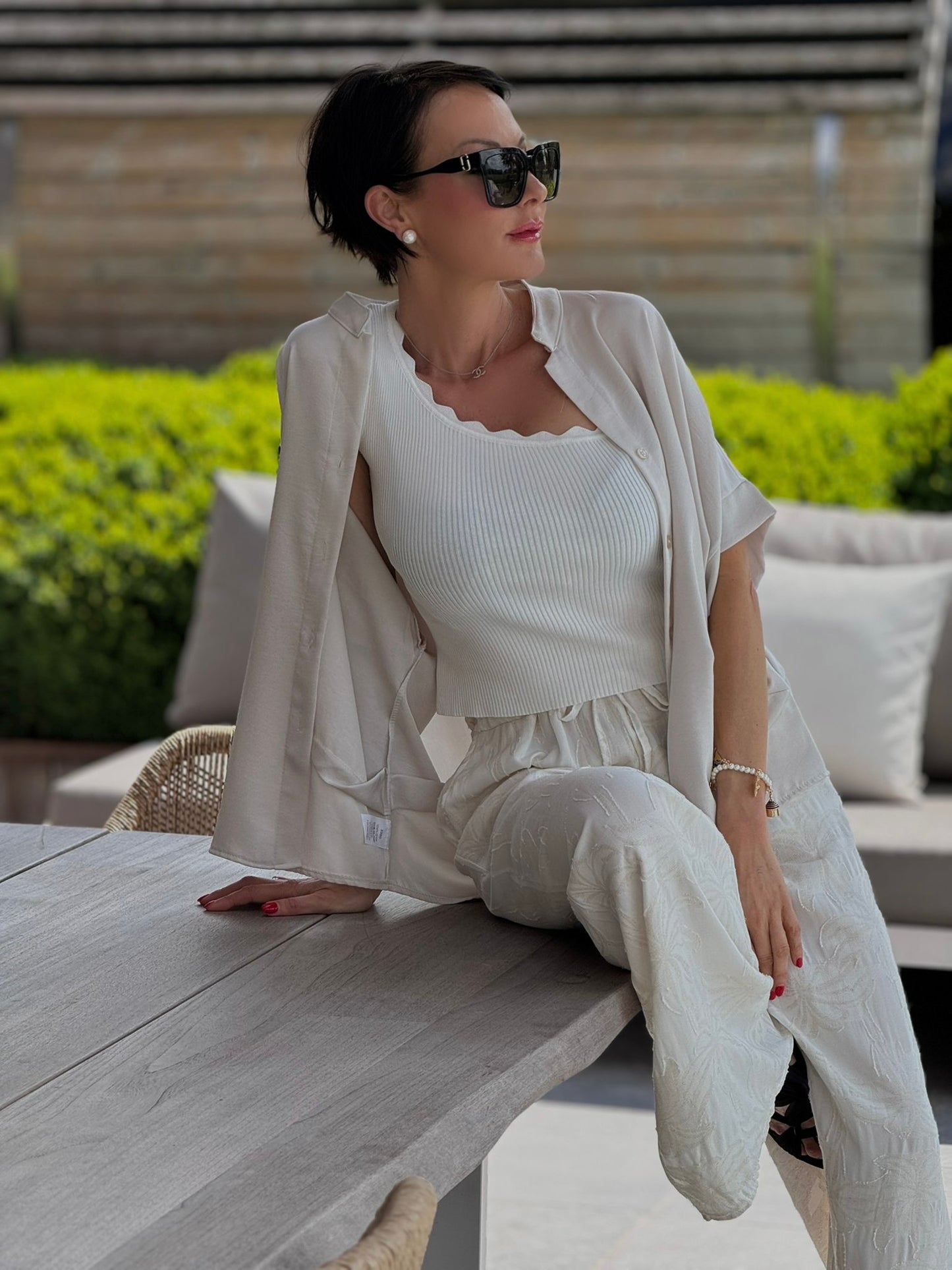 Top ribble 1 shoulder white