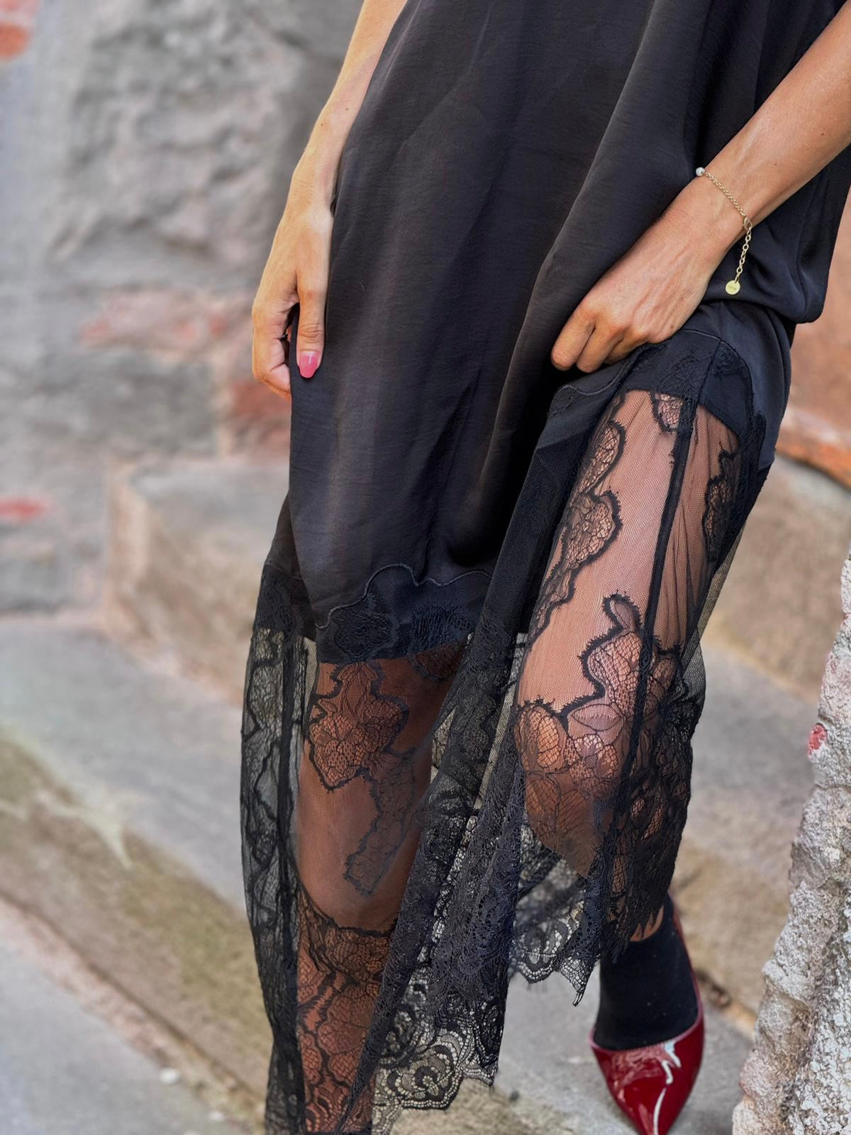 Dress Hazel satin black