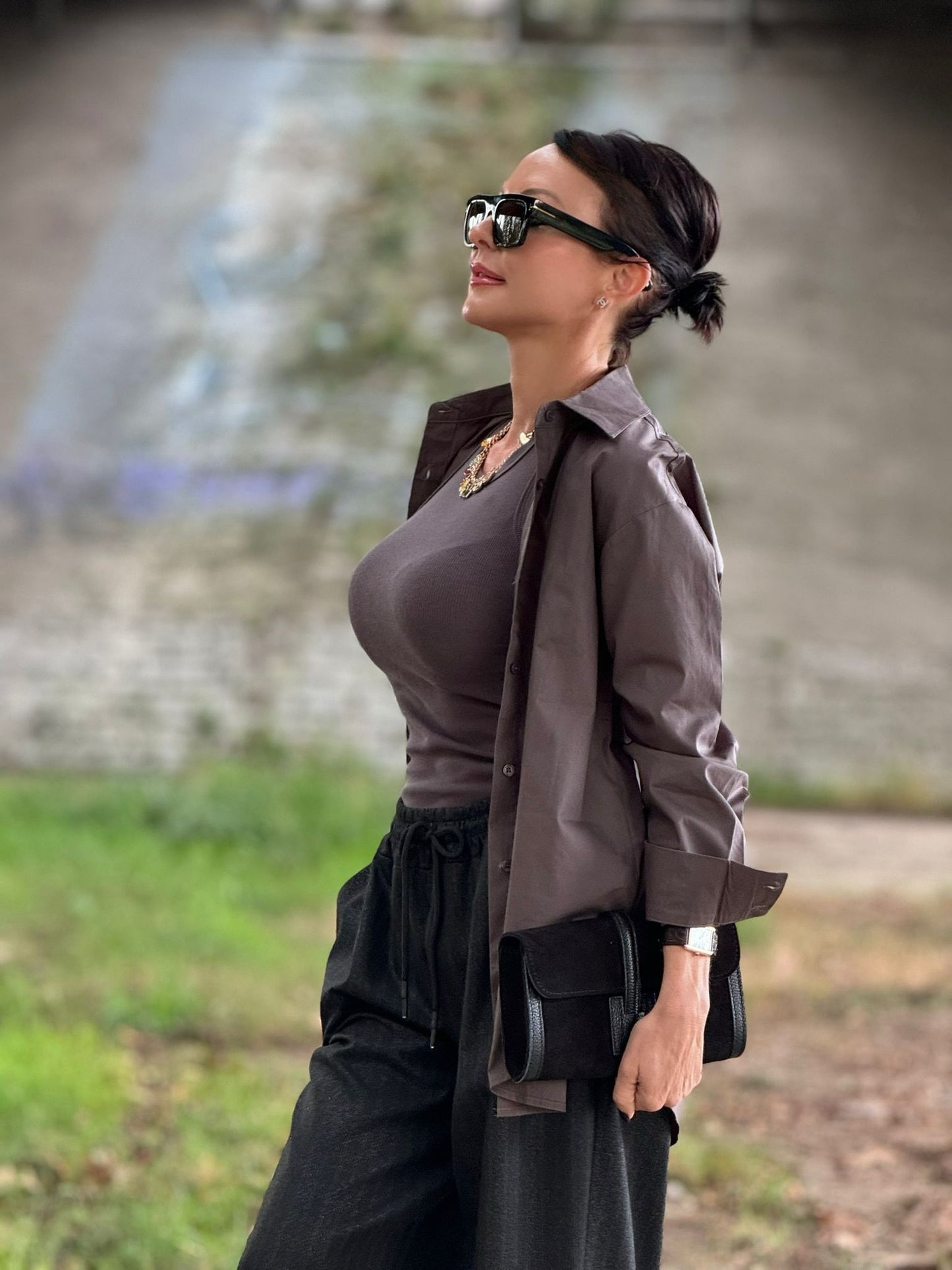 Blouse dark grey Celia