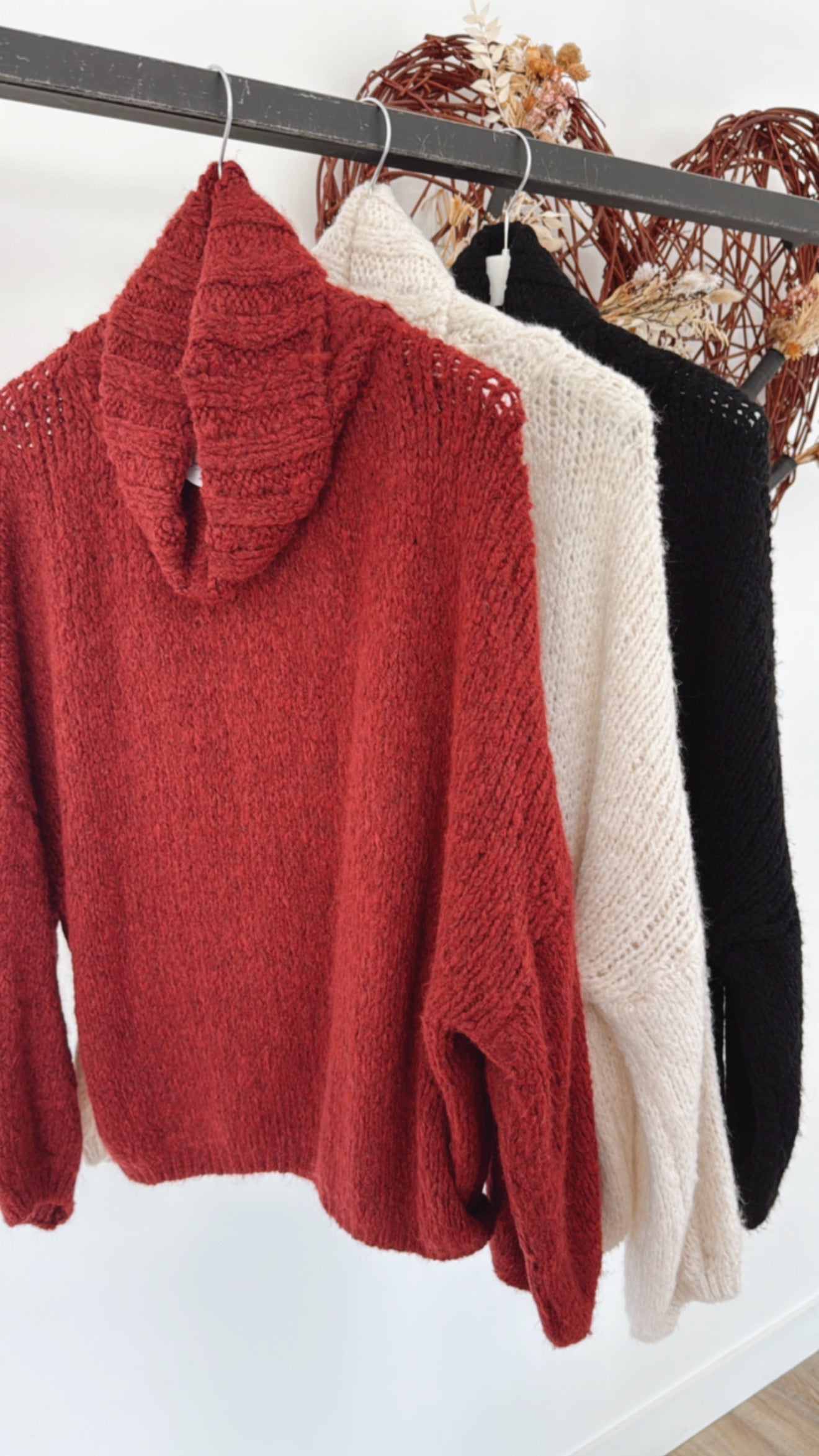 Pull Mira collar burgundy