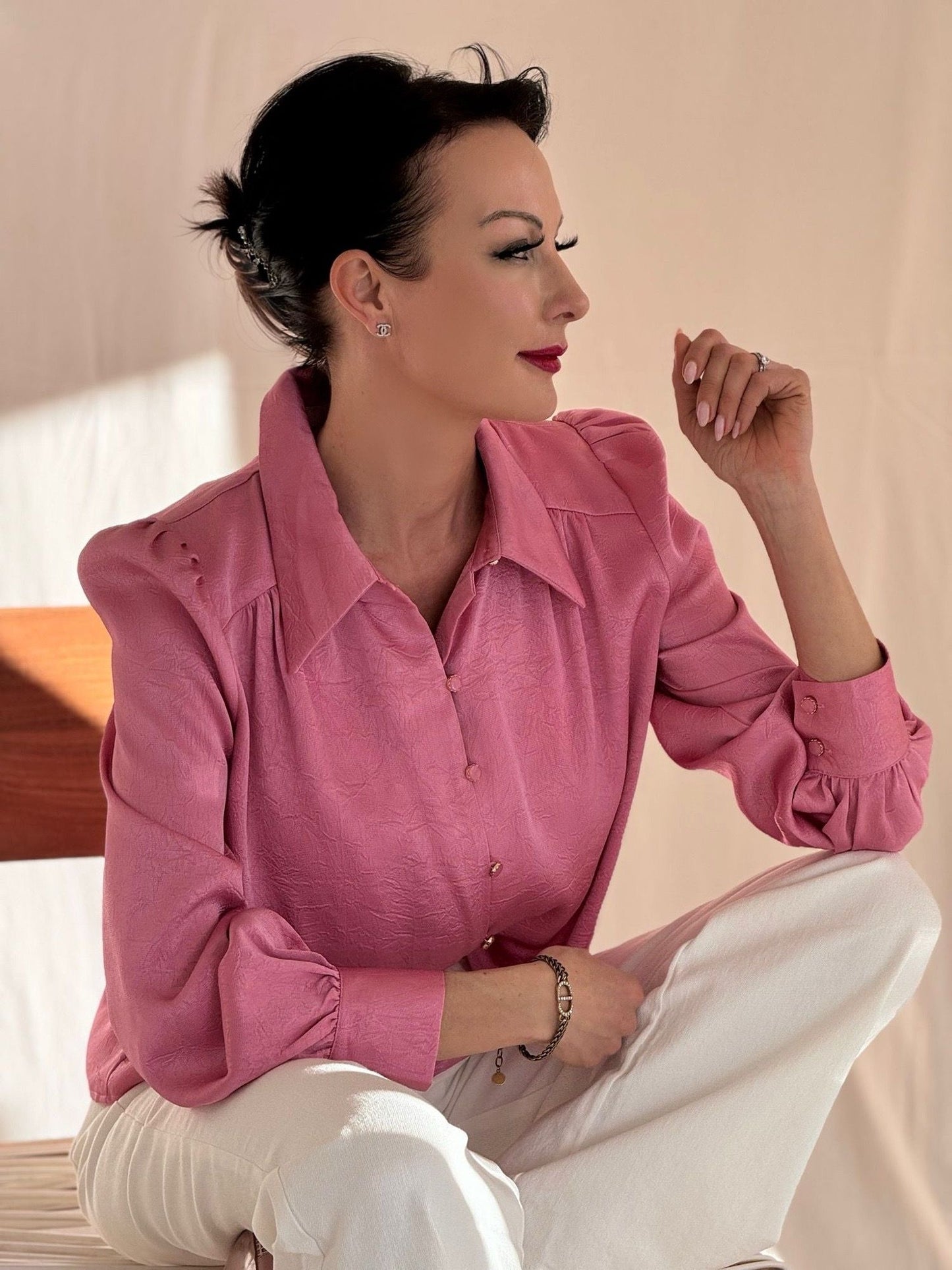 Blouse Ivy satine pink