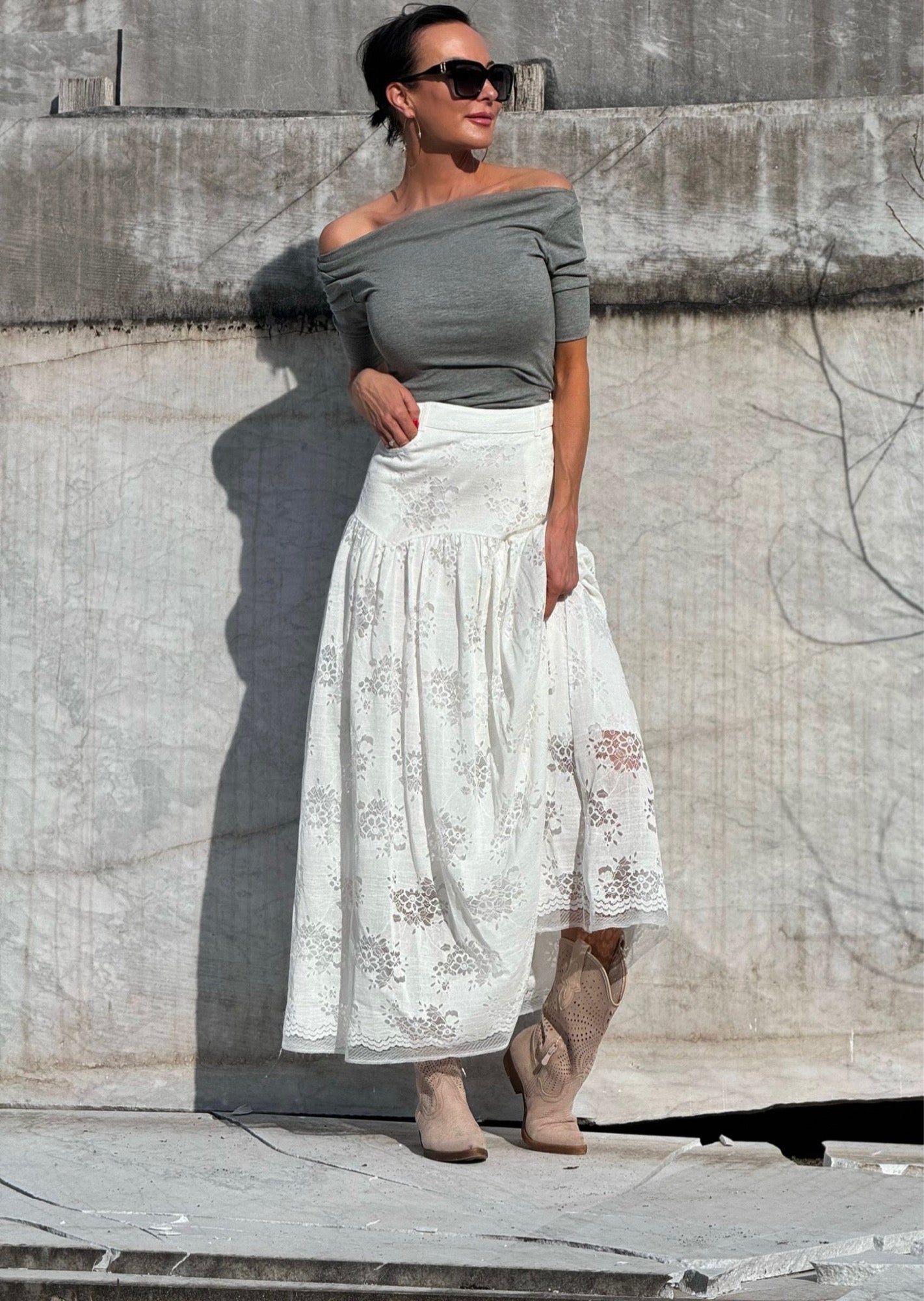 Skirt Siena white lace