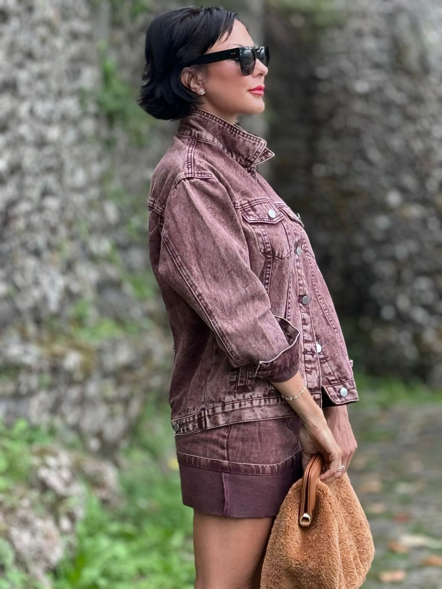 Jacket Alva burgundy jeans