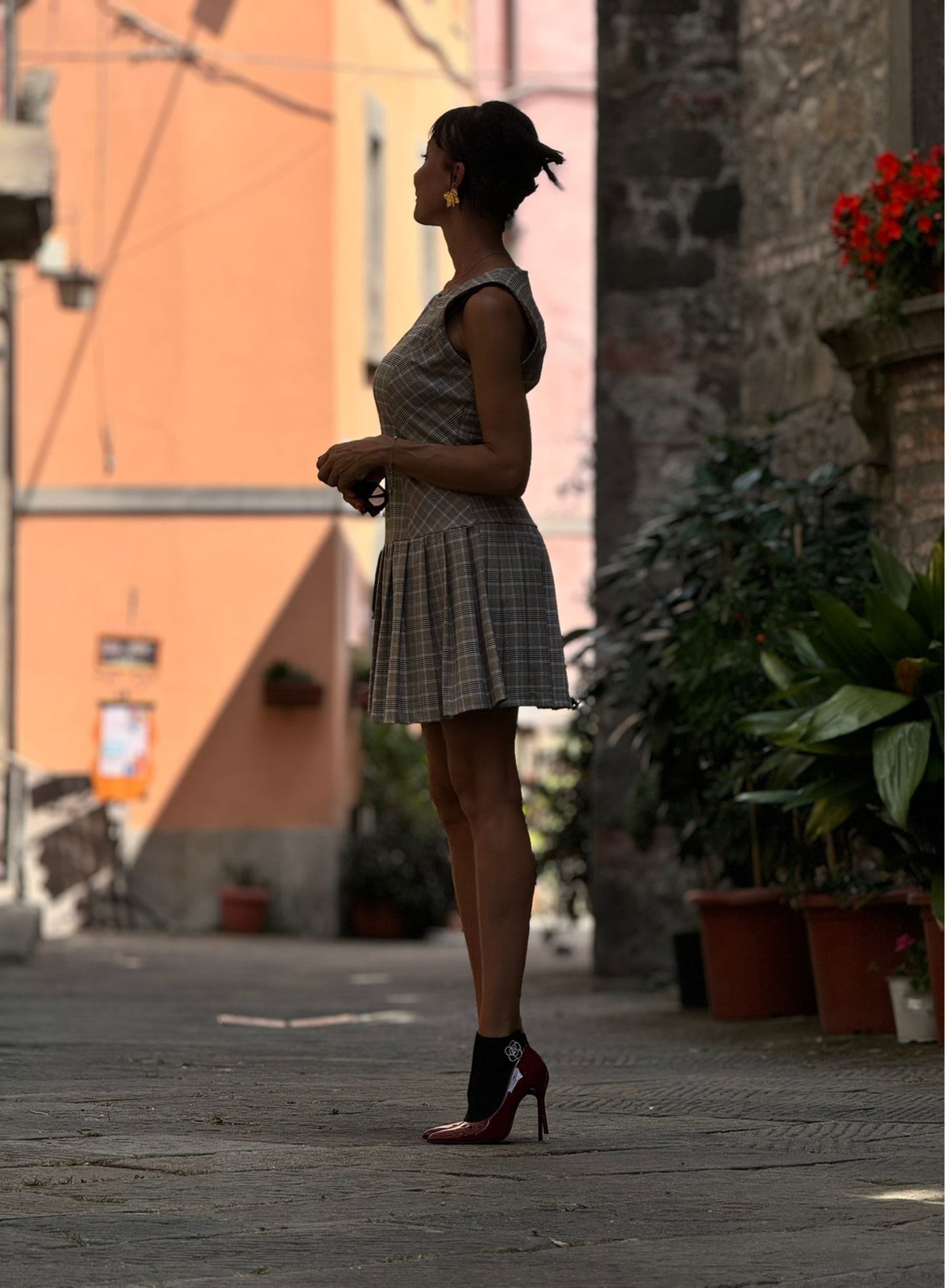 Dress Cornelia tartan grey