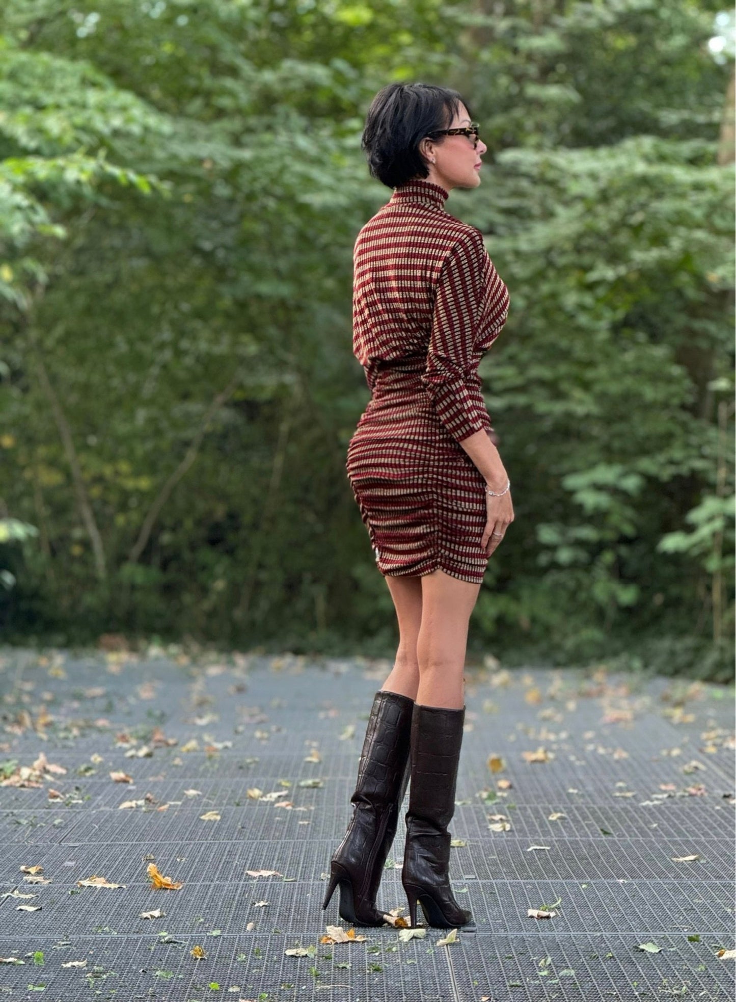 Dress Vivienne striped burgundy