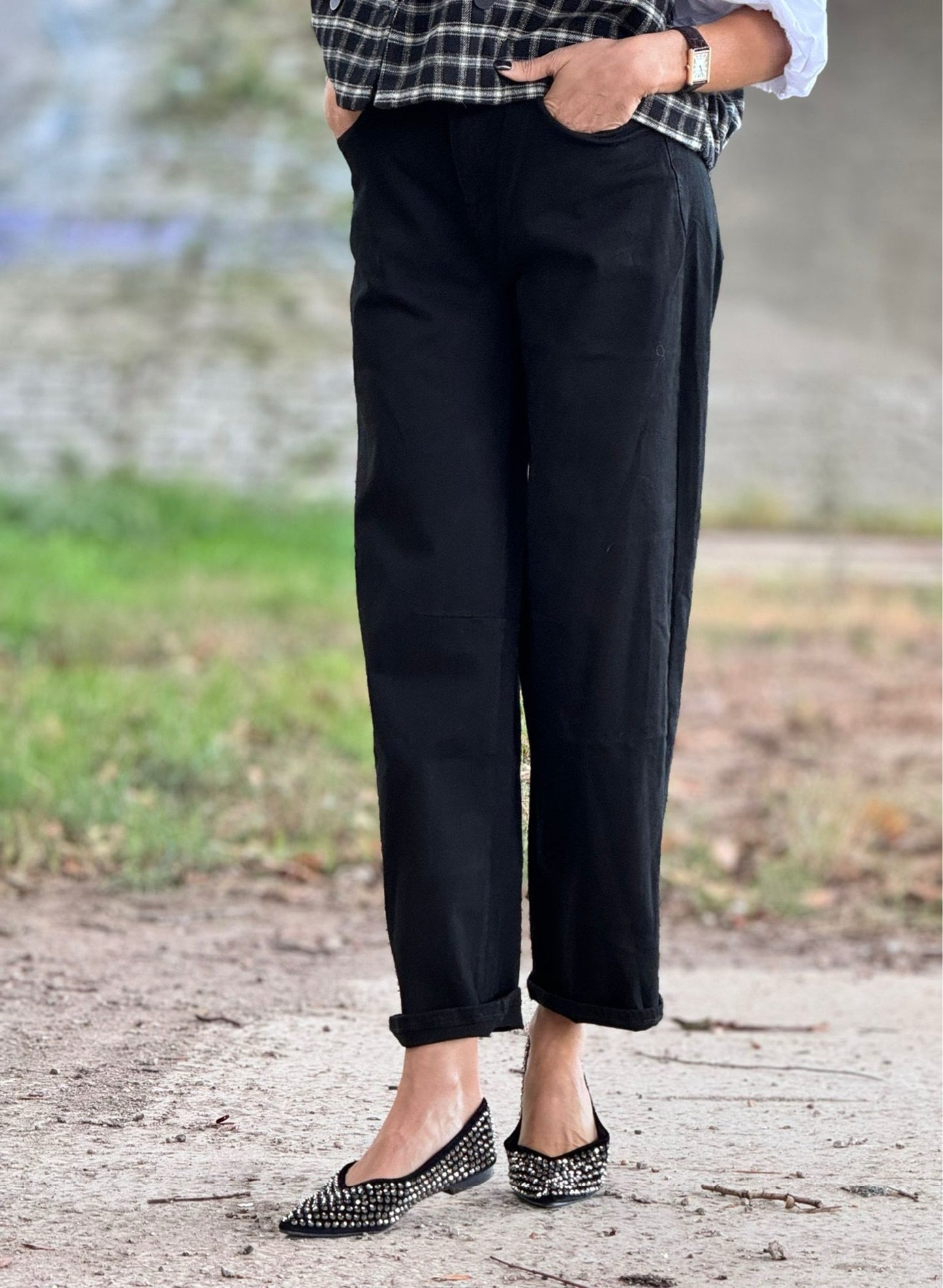 Pants jeans balloon black