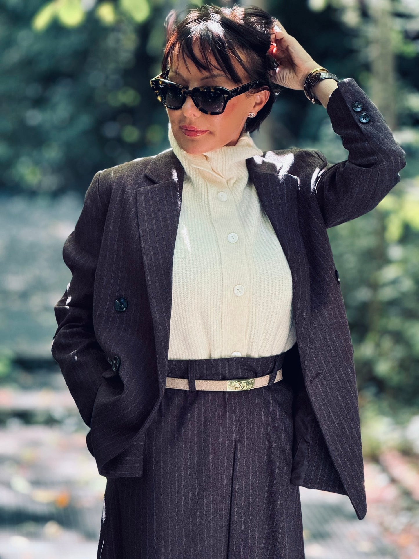 Blazer Liv striped black