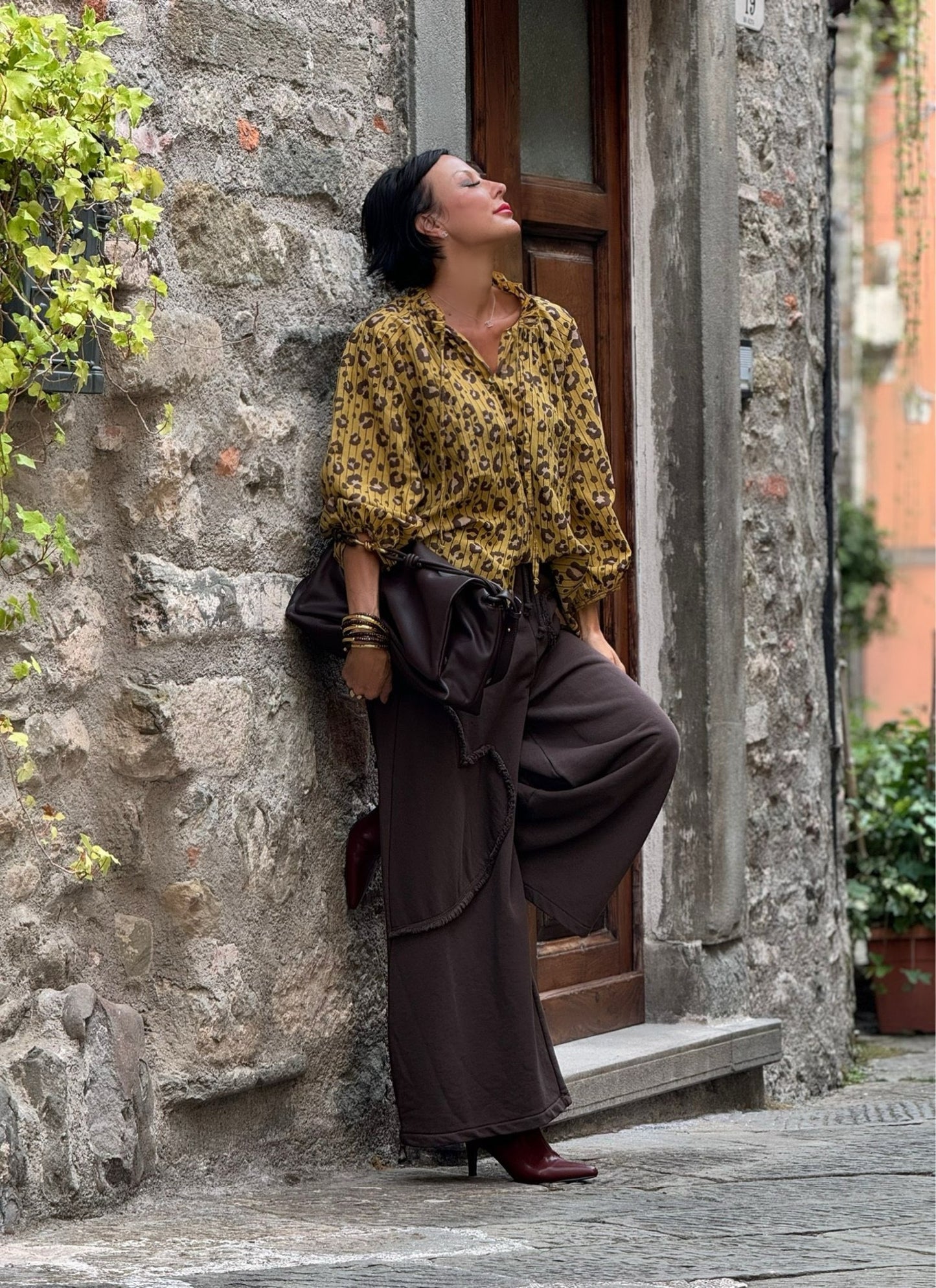 Pants Selena track brown