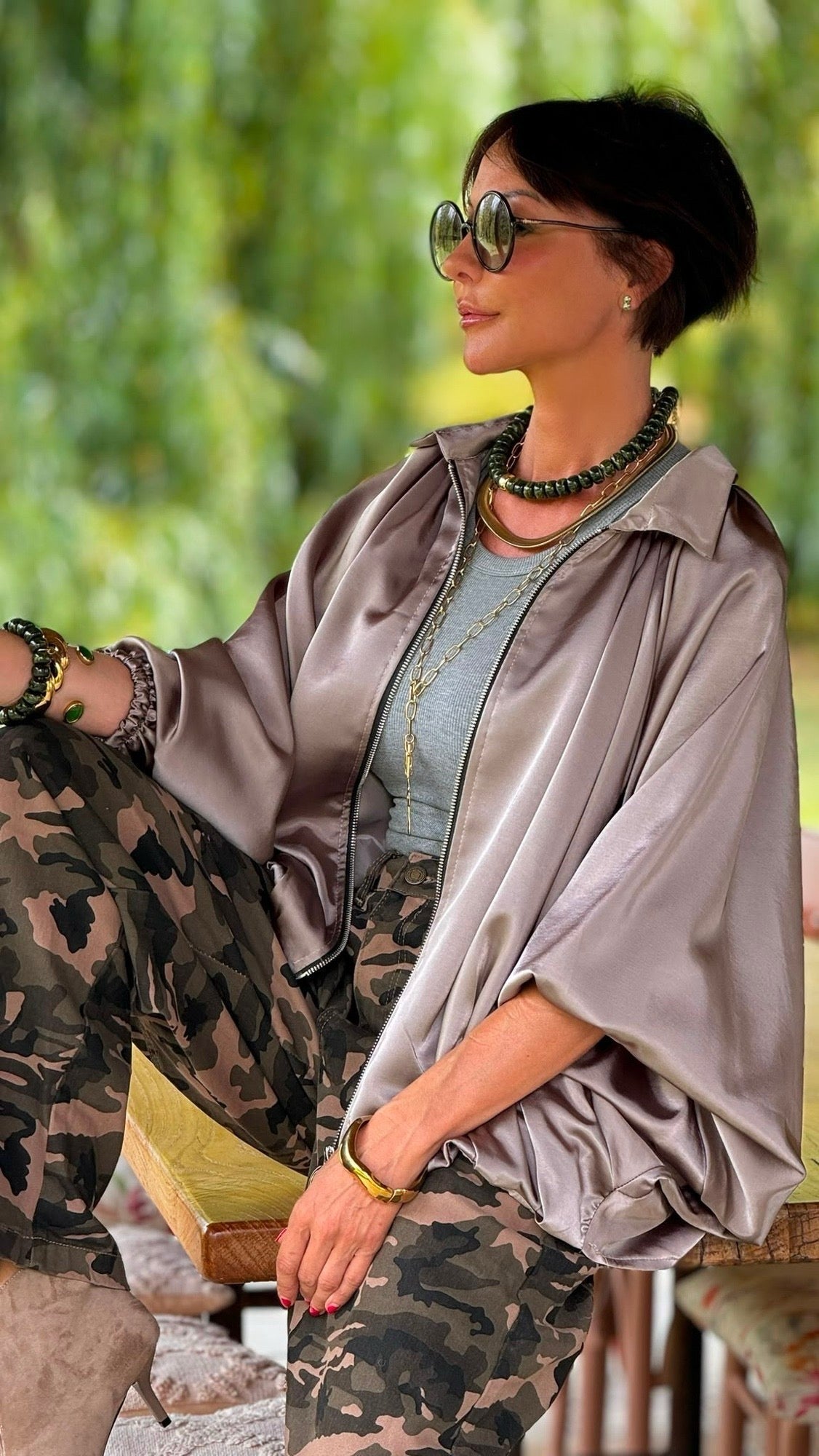 Jacket Stella satin mastik