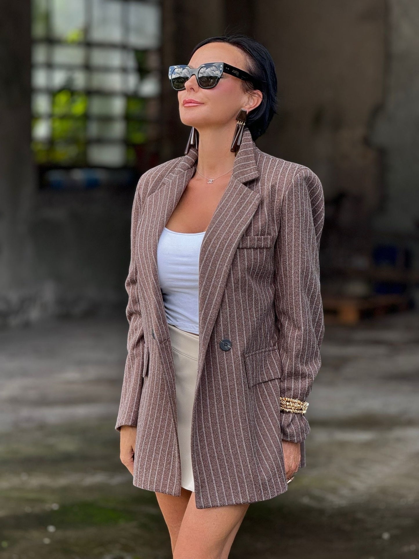 Blazer Maris striped chocolate