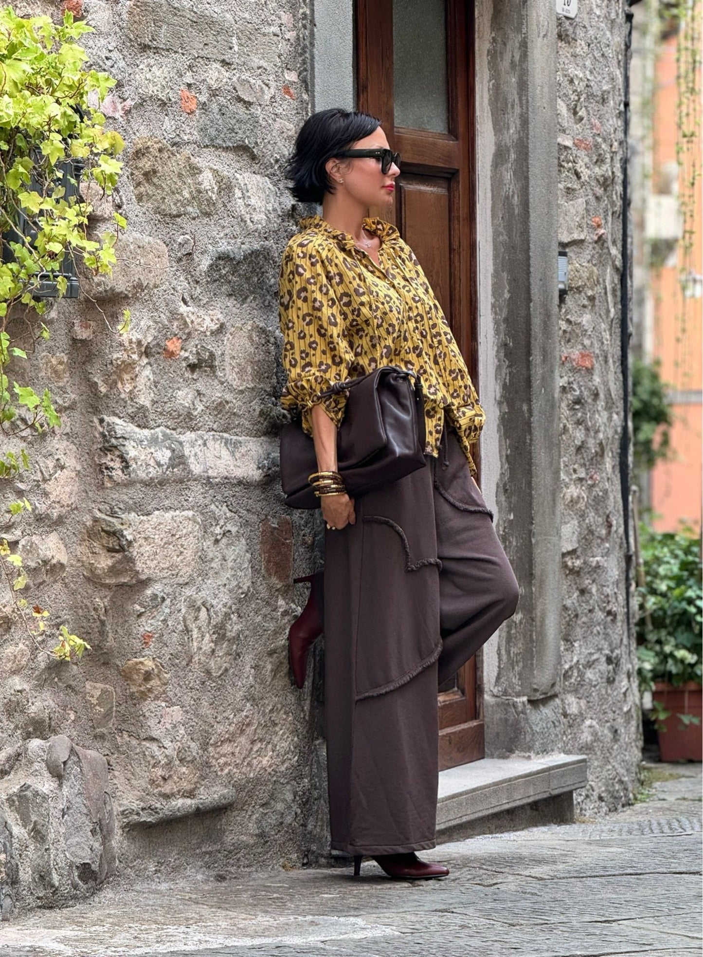Pants Selena track brown