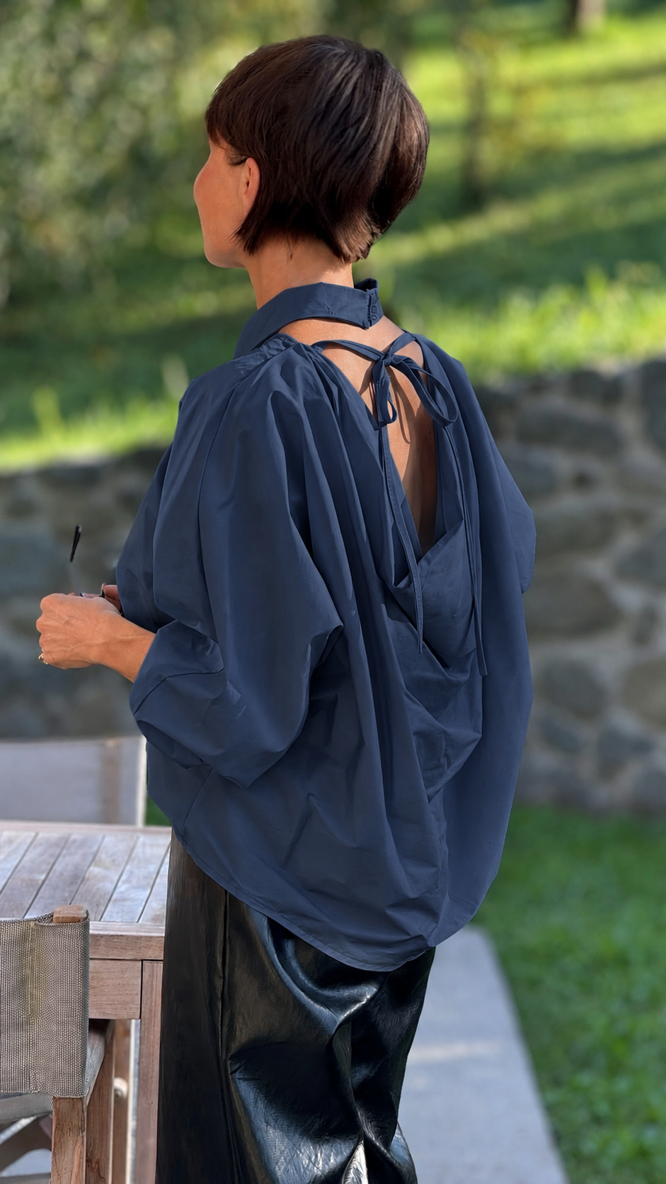 Blouse Vero collar navy