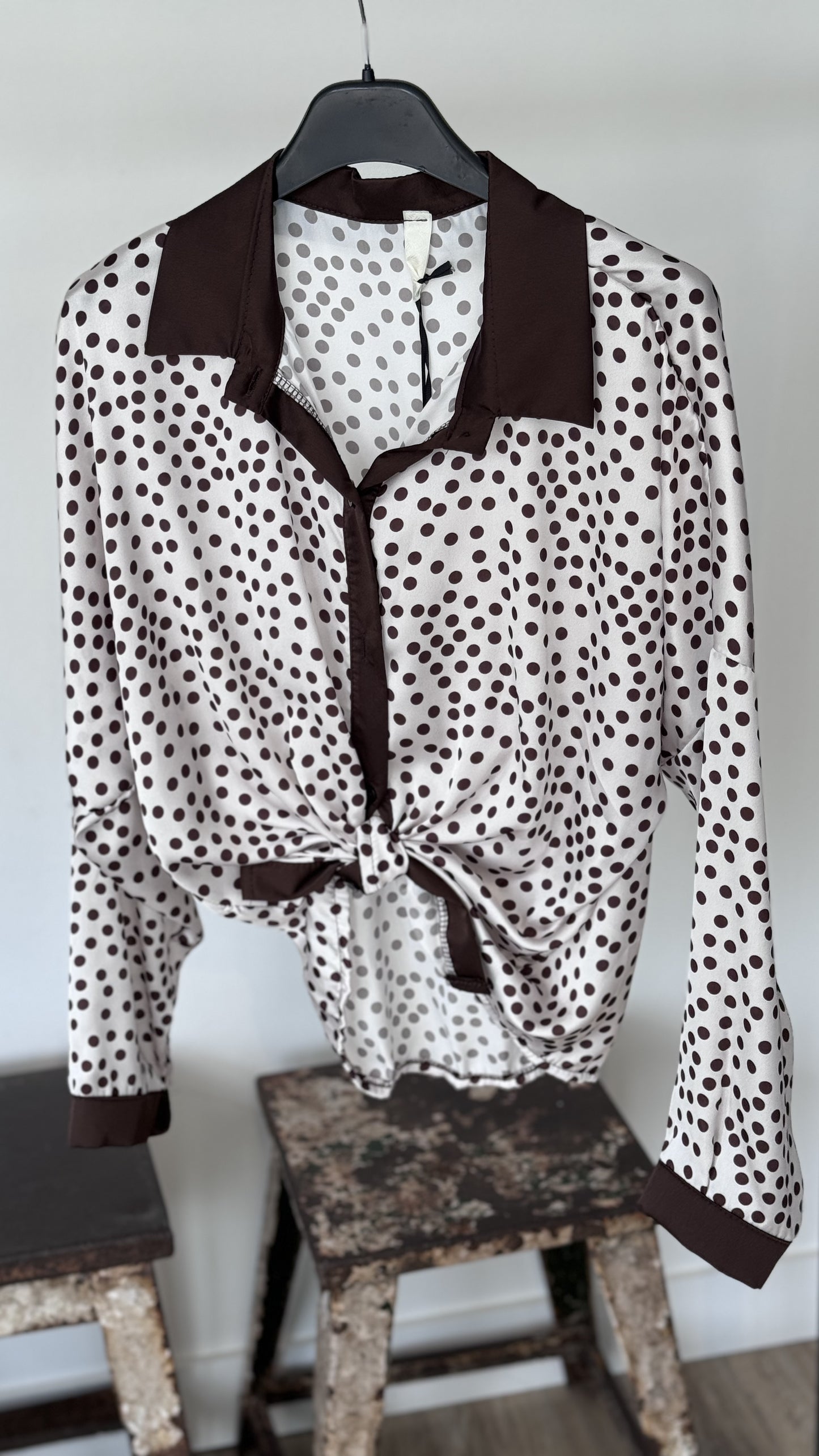 Blouse Cara pois cream