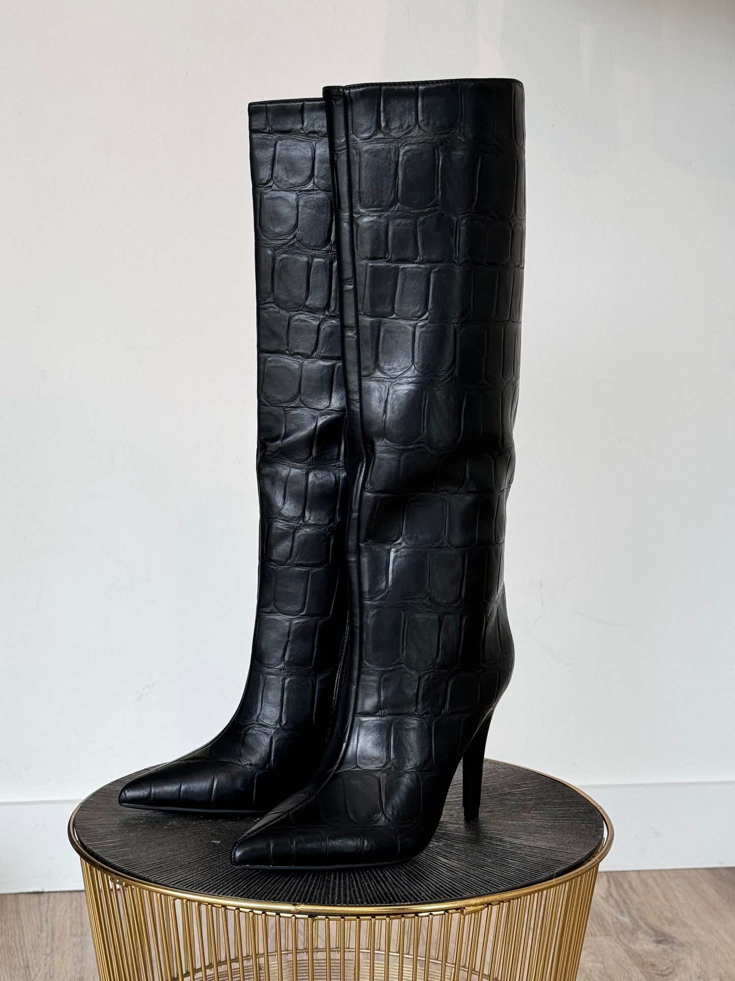 Boots Colette croco black