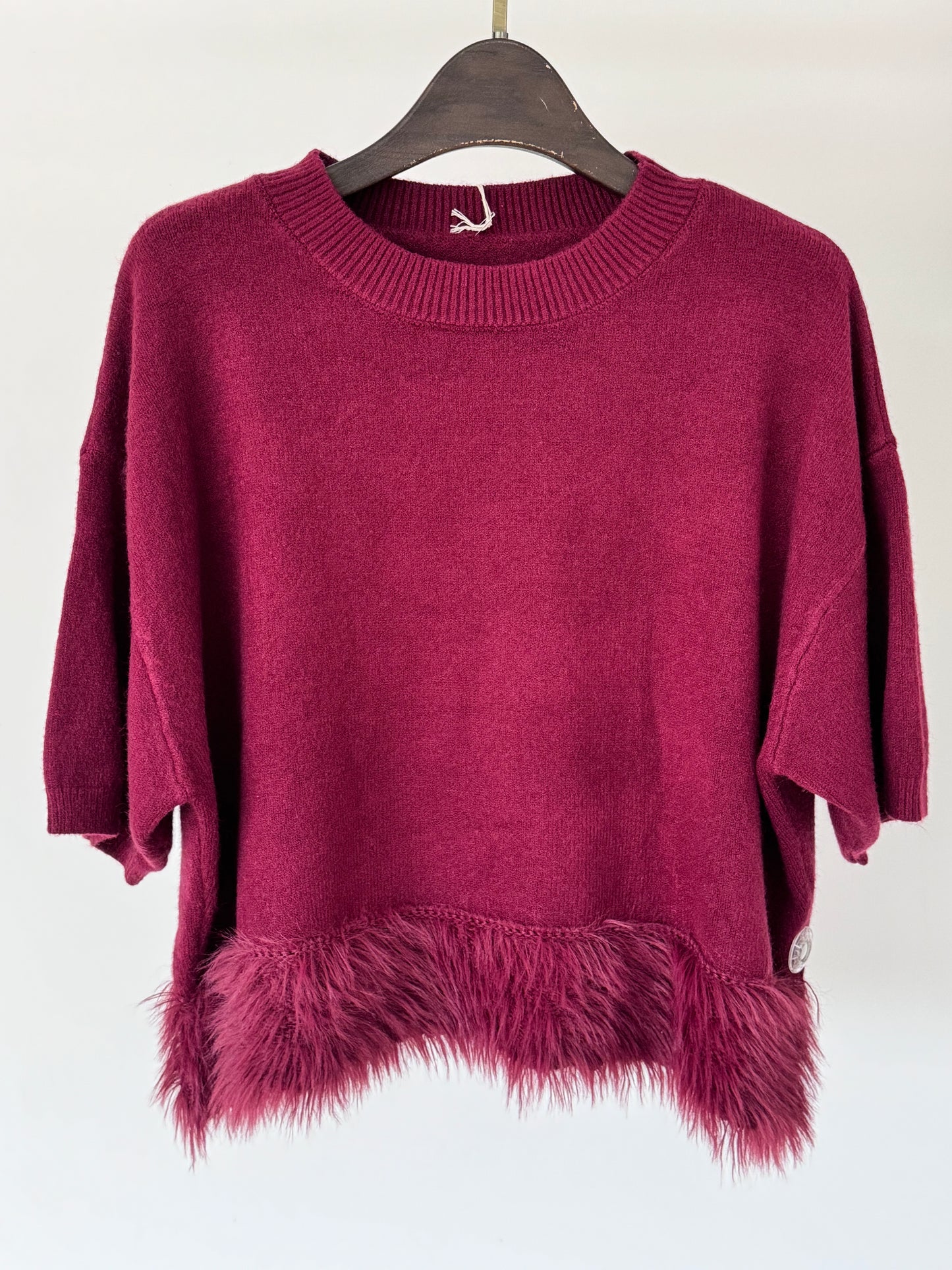 Pull Amara fluffy burgundy