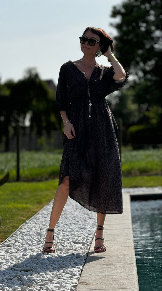 Dress chloe leo taupe