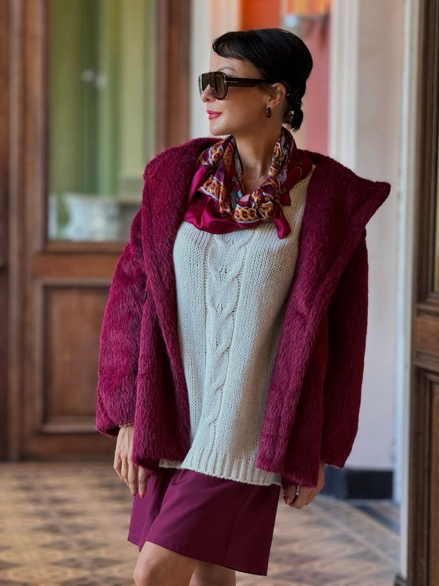 Scarf Her blue/brown/red