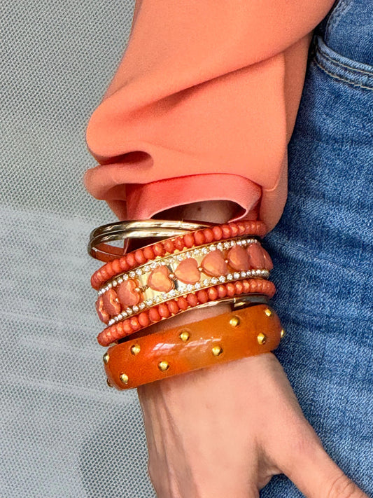 Ensemble de bracelets orange