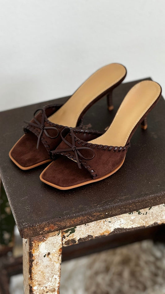 Slipper heeled choco