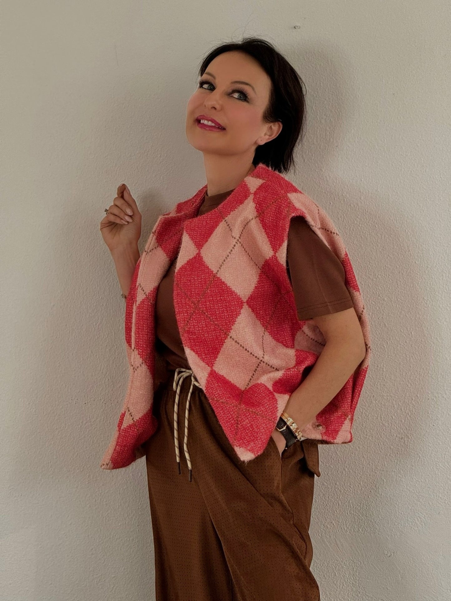 Jacket jacquard pink