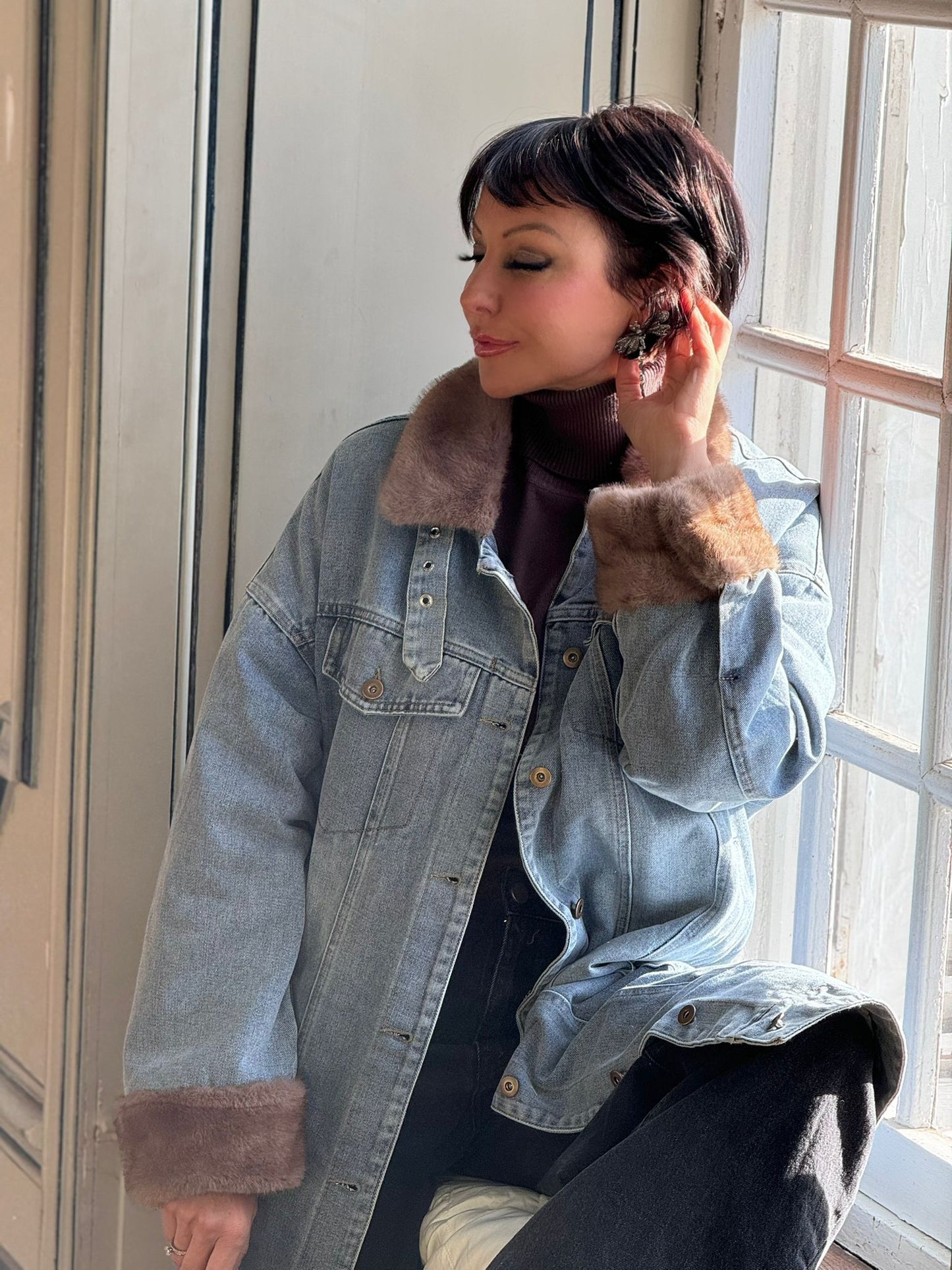 Coat long jeans (gewatteerd)