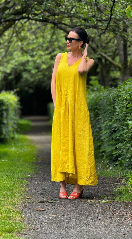 Dress cuba linen yellow