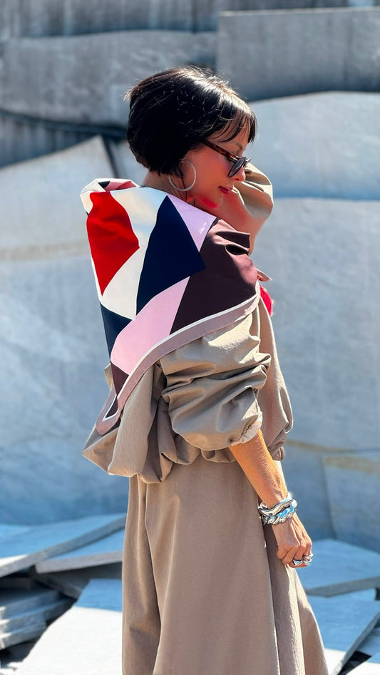Jacket Lucca incl scarf taupe