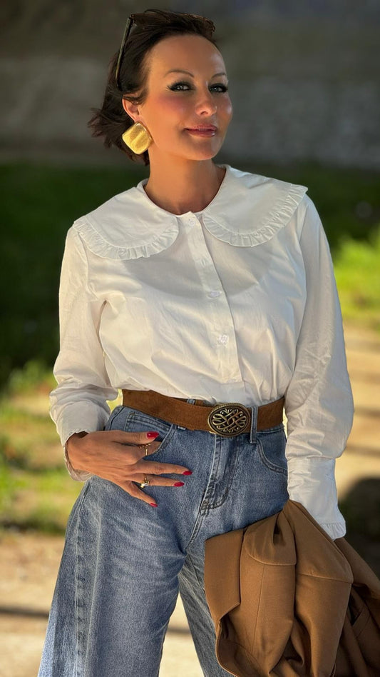 Blouse Vic collar white