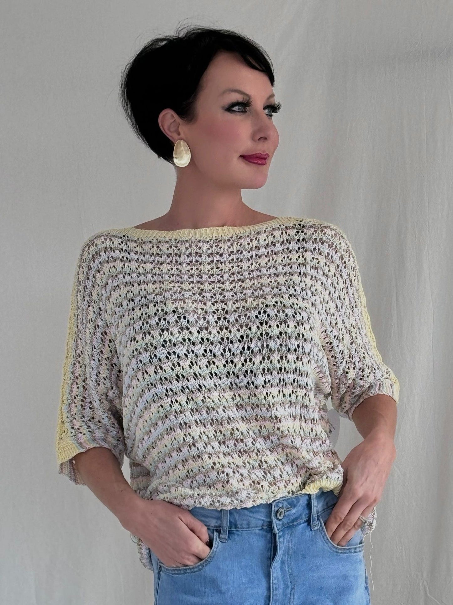 Pull crochet pink tinted