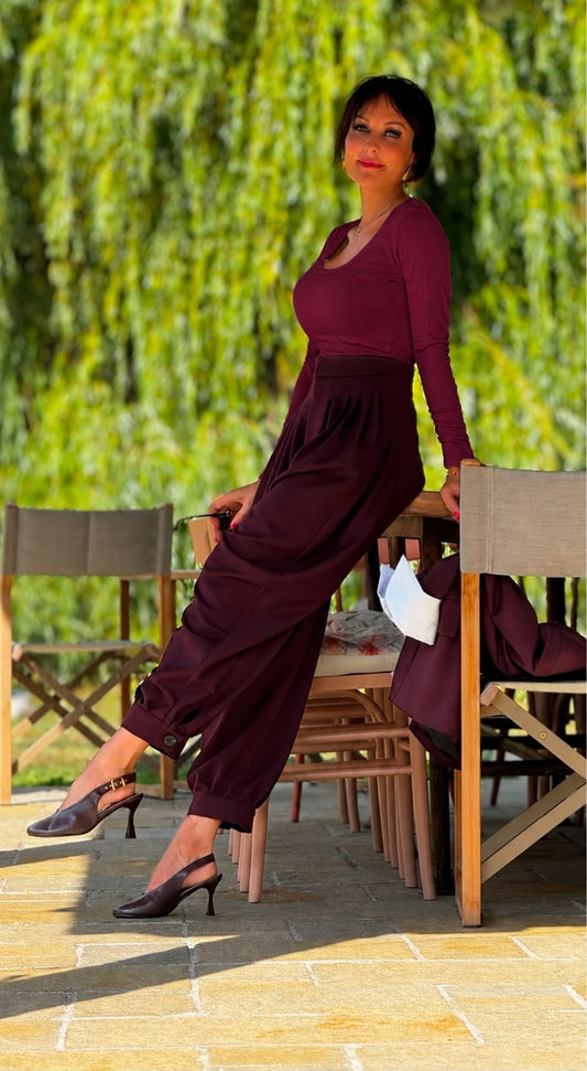 Tee Evita LM burgundy