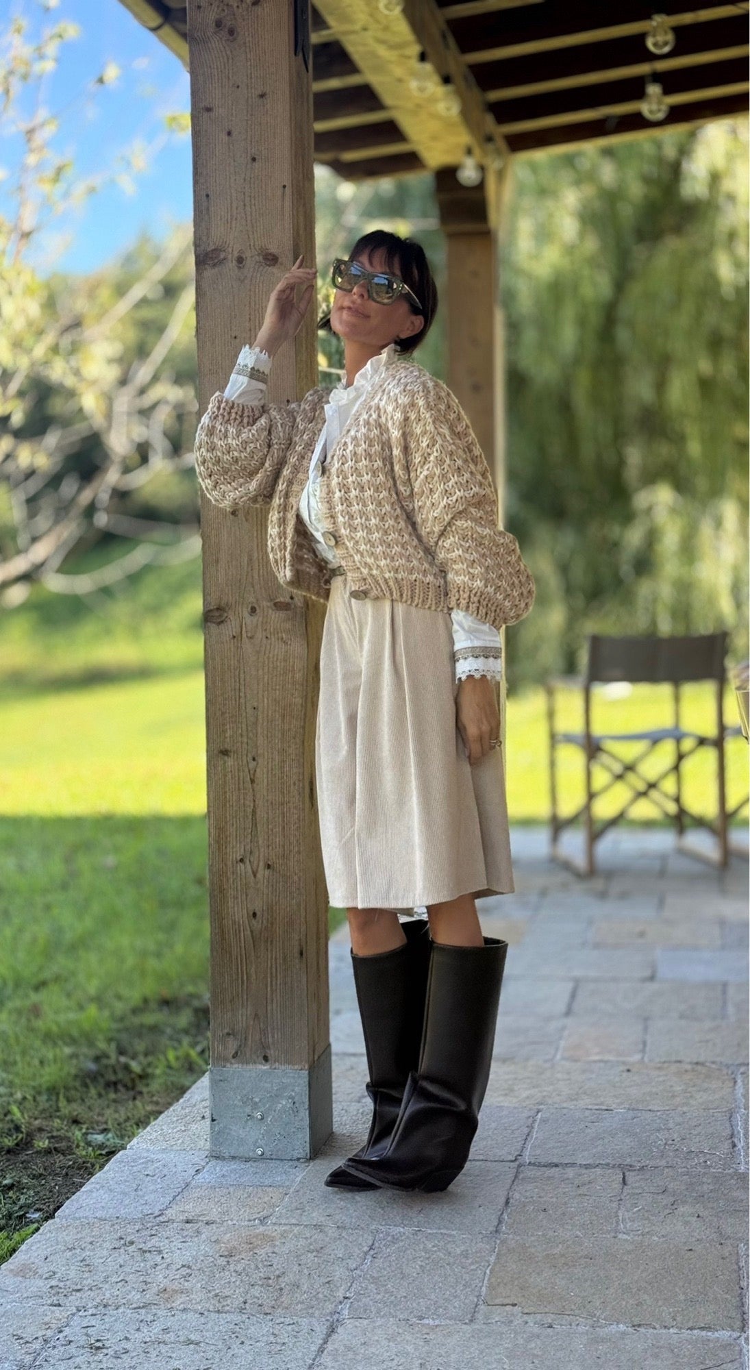Cardigan Sali knitted cream